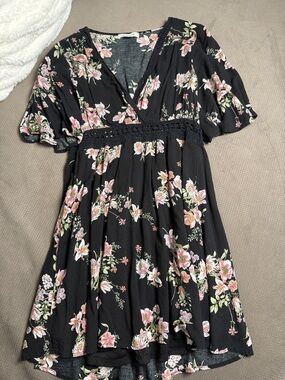 Adam Levine Collection Black Floral Mini Dress